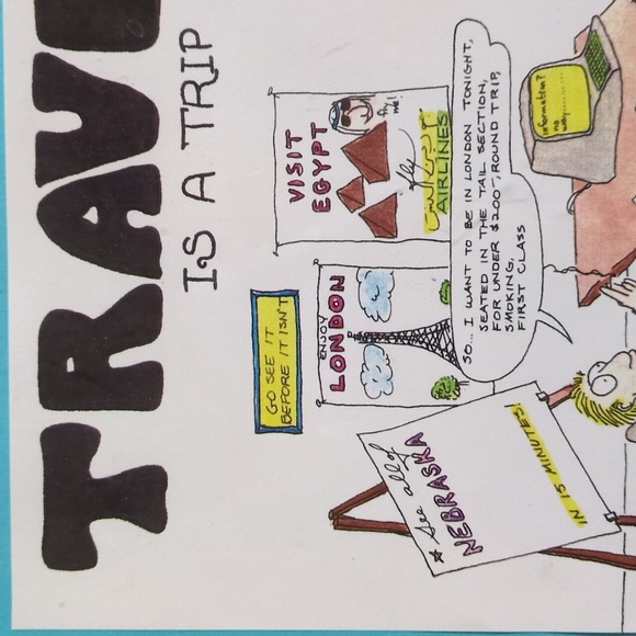 Vintage A Slice of Life Original Cartoon Art Ltd Ed prints TRAVEL humor Thayer - Picture 2 of 8